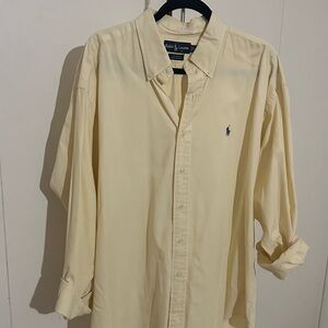 Vintage 90’s Ralph Lauren Button Up Pale Yellow - XL